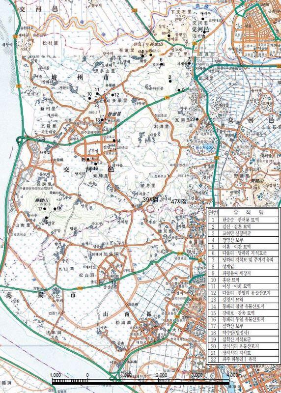 파주 동패리유적Ⅱ-위치도 1:50,000(출처_경기문화재연구원)